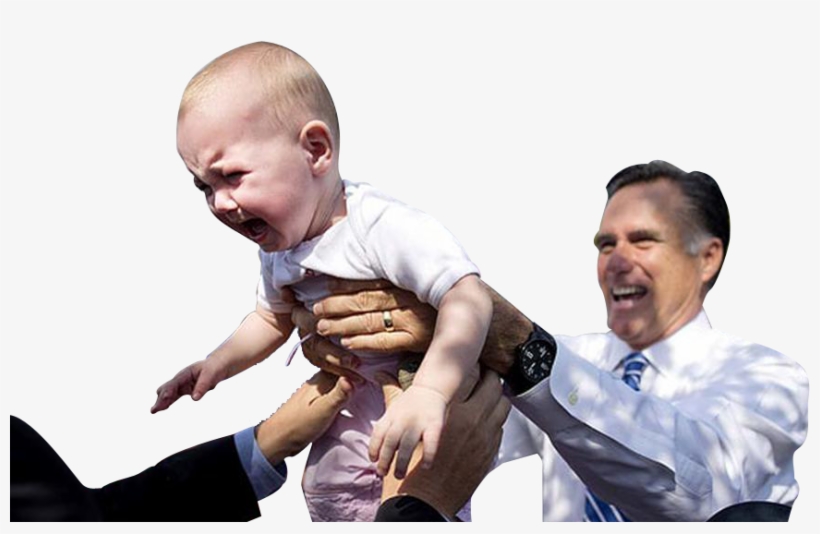Mitt Romney Handing A Crying Baby - Baby, transparent png download