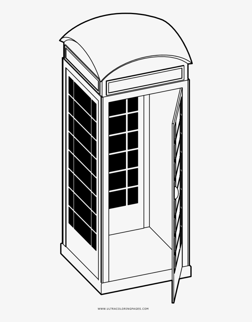 Phone Booth Coloring Page - Cabines Londres Para Colorir, transparent png download