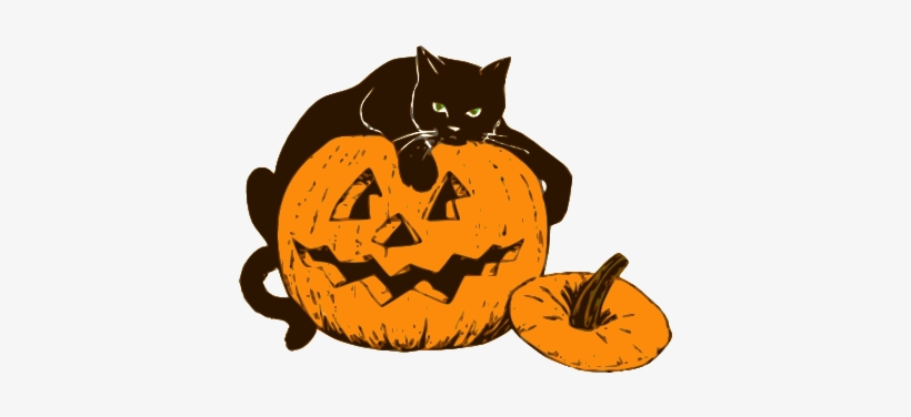 Clipart Of Children Decorating Their House For Halloween - Halloween Cat Png, transparent png download