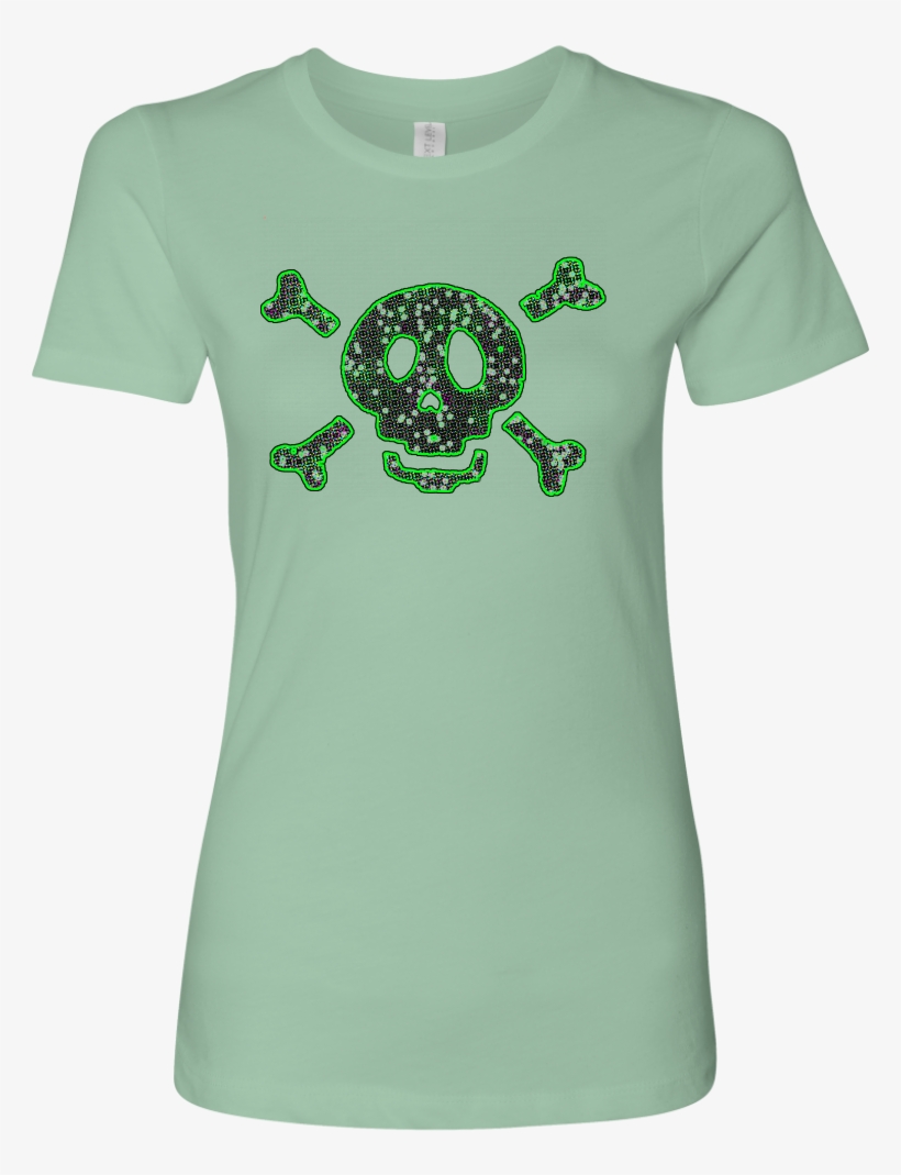 Green Skull T-shirt - T-shirt, transparent png download