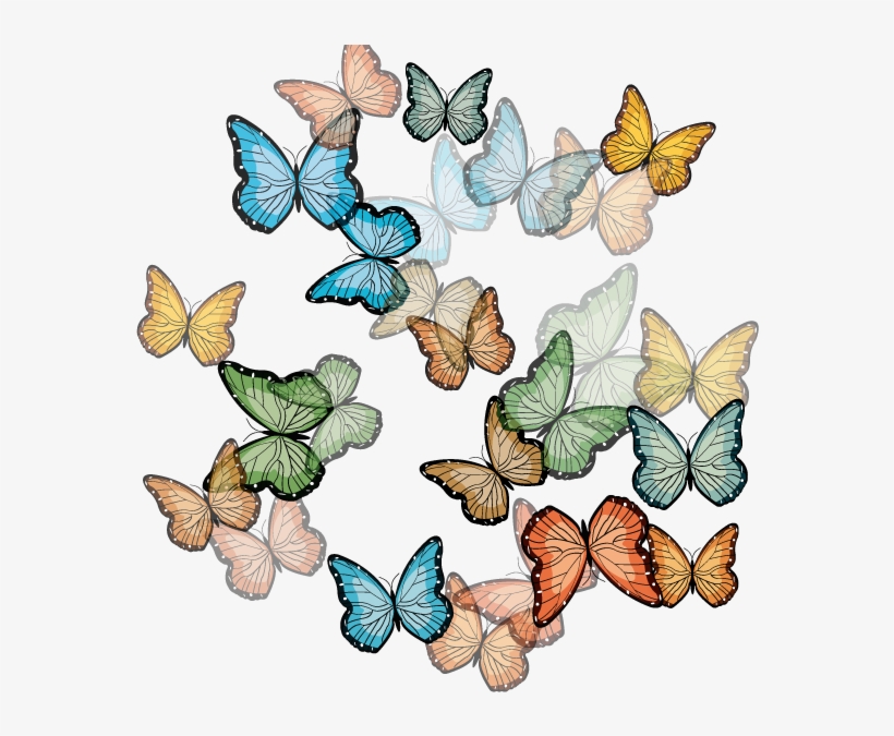 Butterflies After Staining And Screening - Two Butterflies Are One Ornament (round), transparent png download