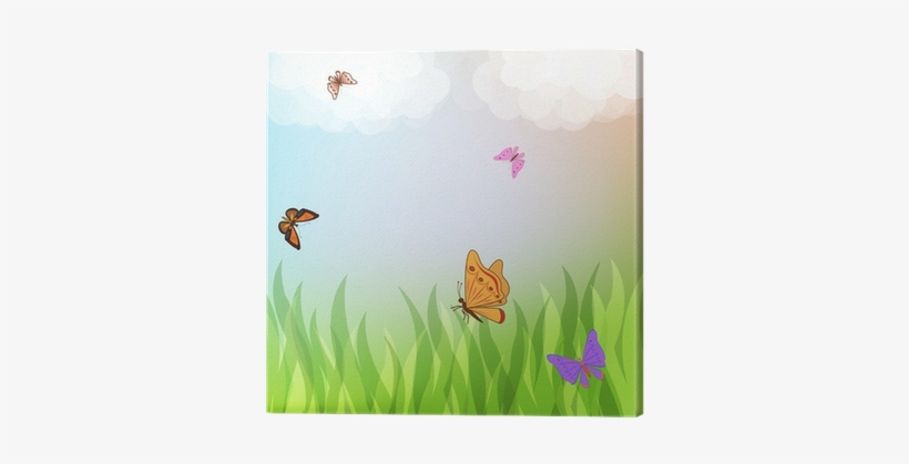 Cuadro En Lienzo Coloridas Mariposas Volando Sobre - Vector Graphics, transparent png download
