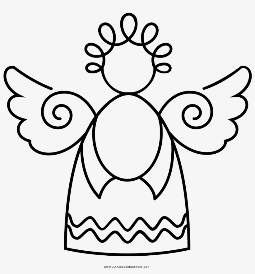 Angel Coloring Page - Line Art, transparent png download