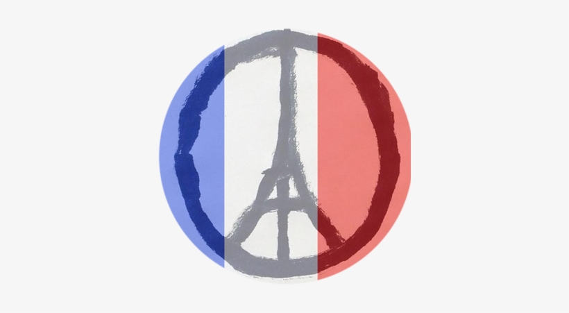 Peace For Paris - Qty 10 Peace Sign W/ Eiffel Tower (black/white) 2.25", transparent png download