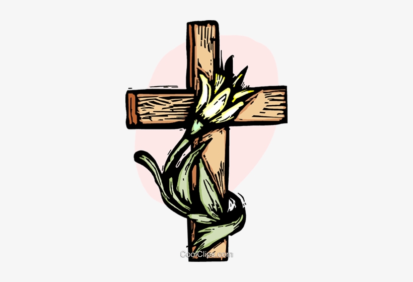 La Cruz Con Una Flor En Lo Libres De Derechos Ilustraciones - Clip Art, transparent png download