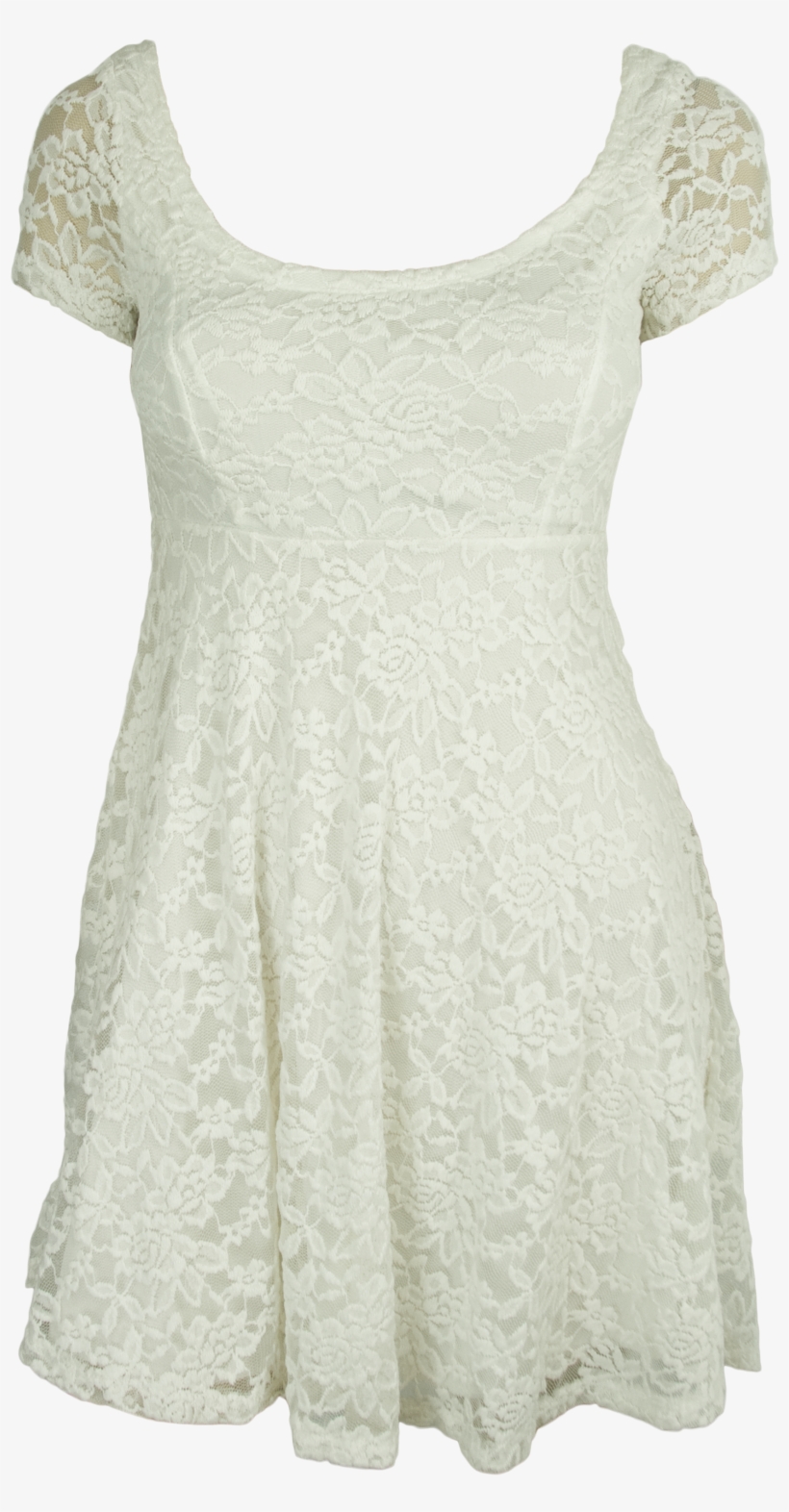 Vestido De Encaje Color Blanco - Cocktail Dress, transparent png download