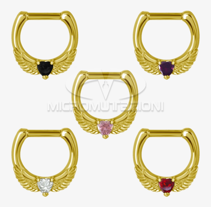 Zircon Steel Jewelled Septum Clicker With Cubic Zirconia - Body Piercing, transparent png download