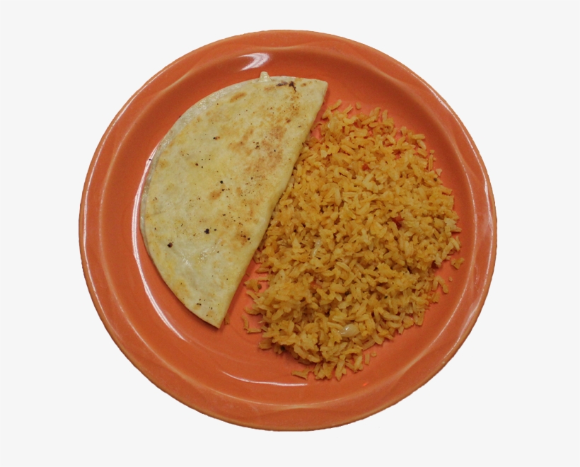 One Cheese Quesadilla And Rice - Paratha, transparent png download