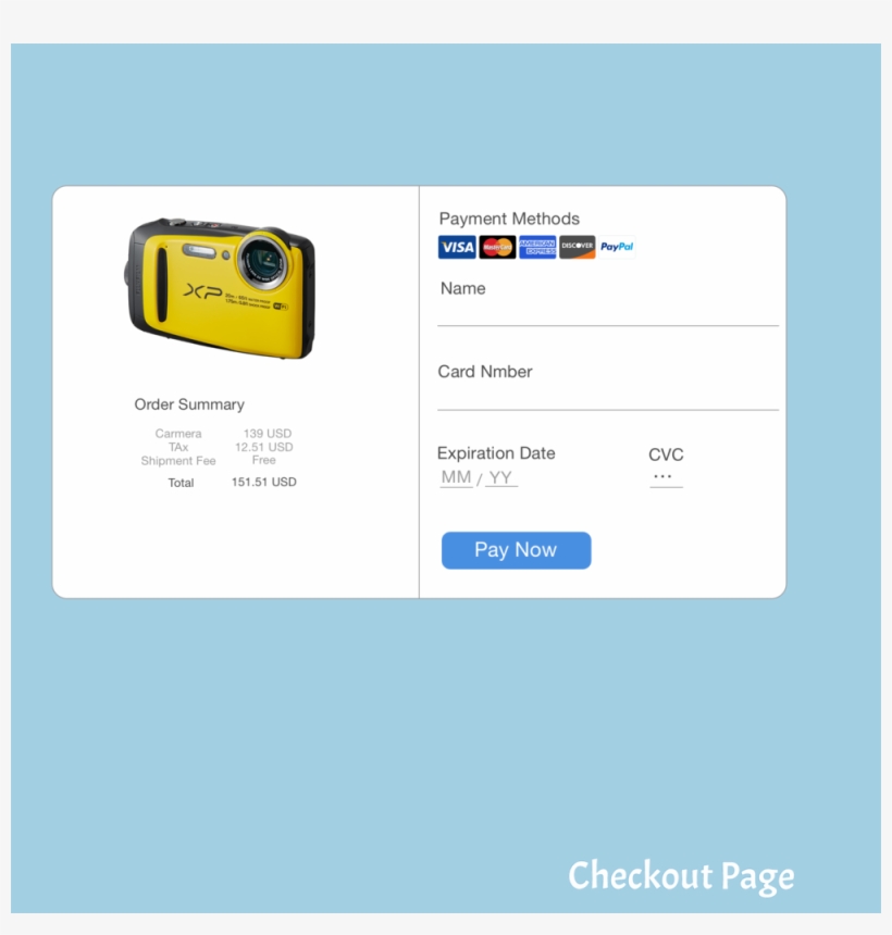 Daily Ui 002,checkout Page - Fujifilm Finepix Xp120 16.4 Mp Compact Digital Camera, transparent png download
