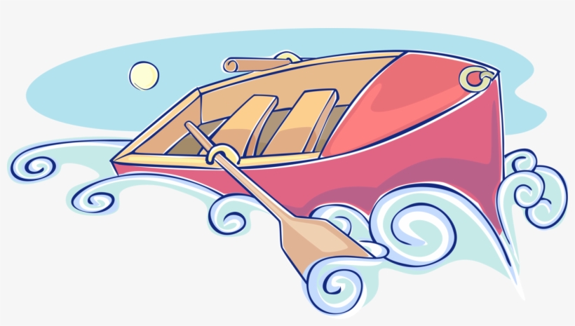 Vector Illustration Of Rowboat Or Row Boat Watercraft, transparent png download