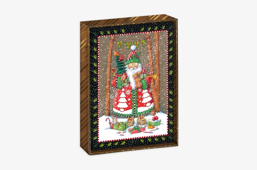 Jolly Santa Boxed Christmas Cards - Matmates Jolly Santa Christmas Doormat Indoor Outdoor, transparent png download