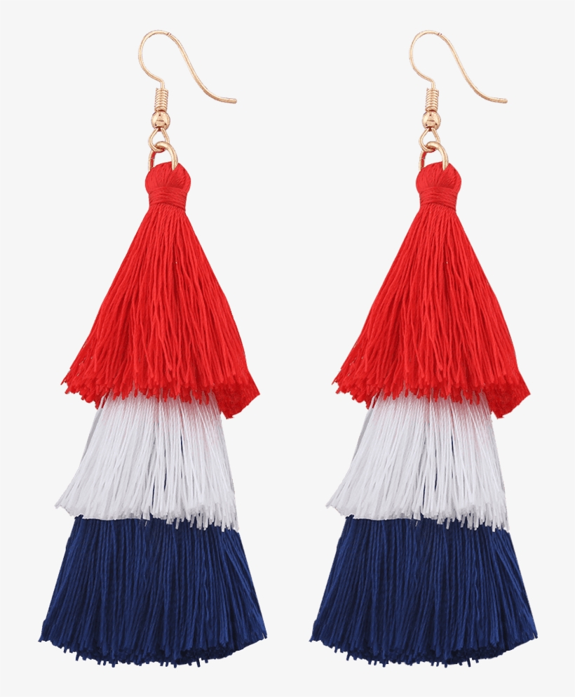 Pendientes De Gota De Borla En Capas - Bohemian 3 Layers Tassel Earrings For Women Bijoux, transparent png download