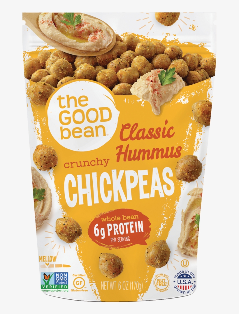 Classic Hummus Crunchy Chickpeas 6oz 6pk - Good Bean Chickpeas, transparent png download