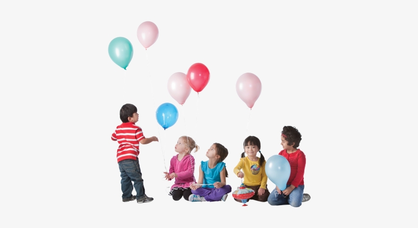 Birthday Parties - Children With Balloons Png, transparent png download