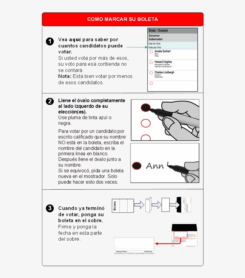Instrucciones Para Votar Por Correo - Monterey County Elections, transparent png download