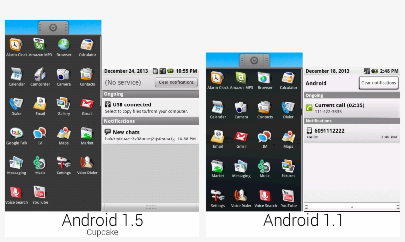Composite Images Of The App Lineup In - Android Version 1.5 Cupcake, transparent png download