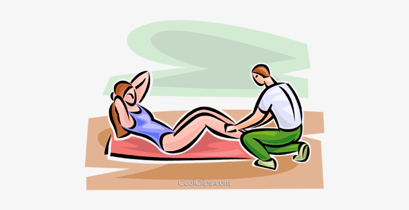 Woman Doing Sit-ups Royalty Free Vector Clip Art Illustration, transparent png download