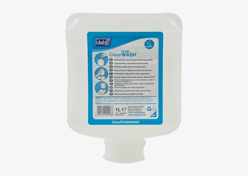 Jabón En Espuma Clear Foam Wash - Deb Bulk Clear Foam Wash 1 Litre Cartridge Clr1l, transparent png download