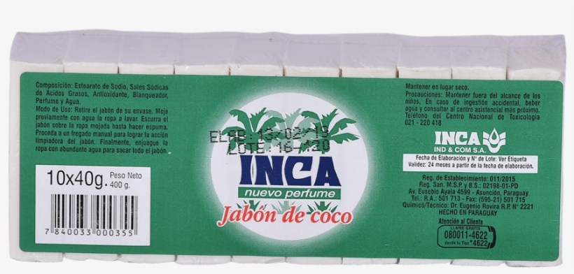 Inca Jabon De Coco Barra - Jabon De Coco Inca, transparent png download