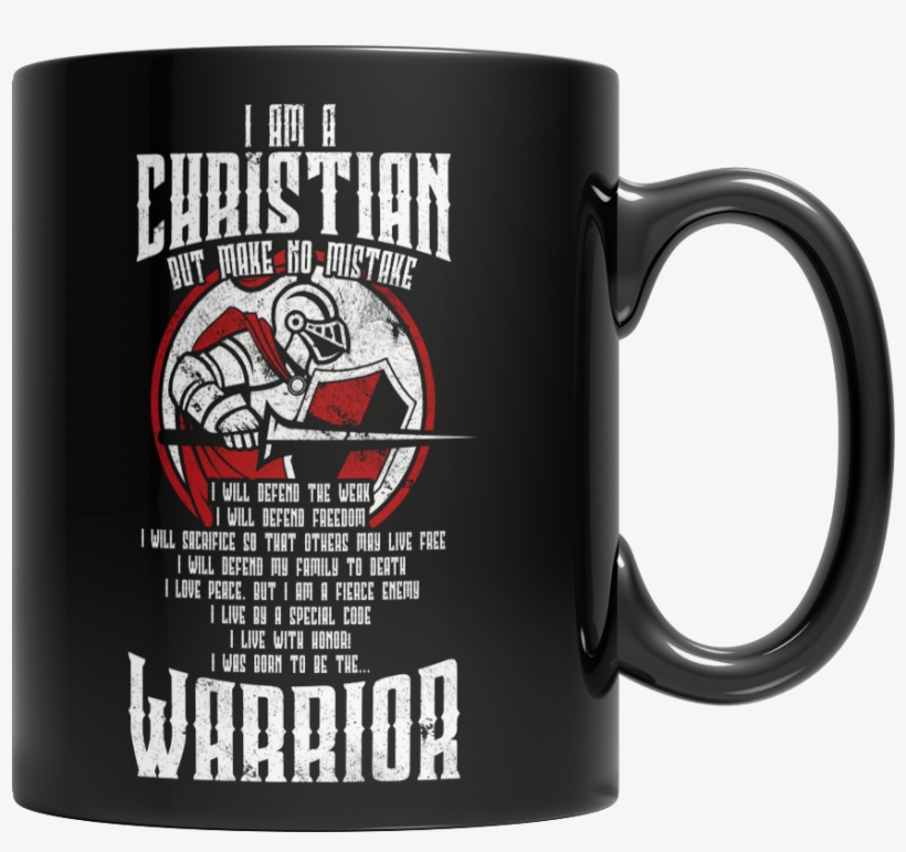 Christian Warrior Black Mug - Mug, transparent png download