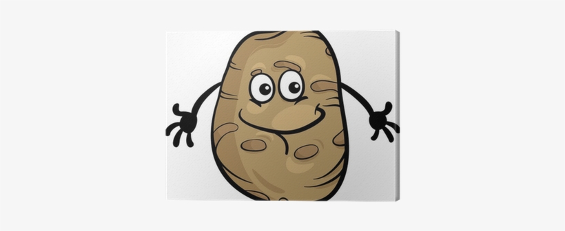 Cute Potato Vegetable Cartoon Illustration Canvas Print - Tegning Av En Potet, transparent png download