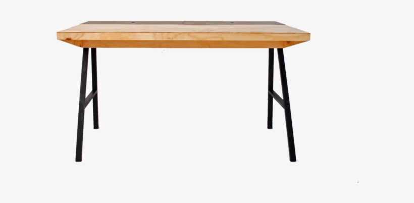 Escritorio Key - Stół Drewniany Czarne Nogi, transparent png download
