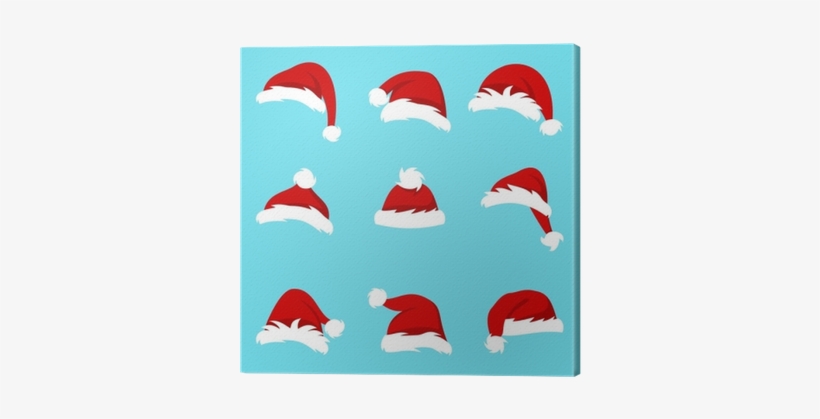 Cuadro En Lienzo Establecer Sombreros De Santa Aislados - Christmas Day, transparent png download