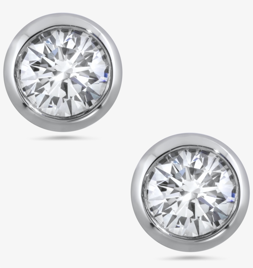 18k Wg 0,82 Carat Brilliant Diamond Solitare Earrings - Diamond Png, transparent png download
