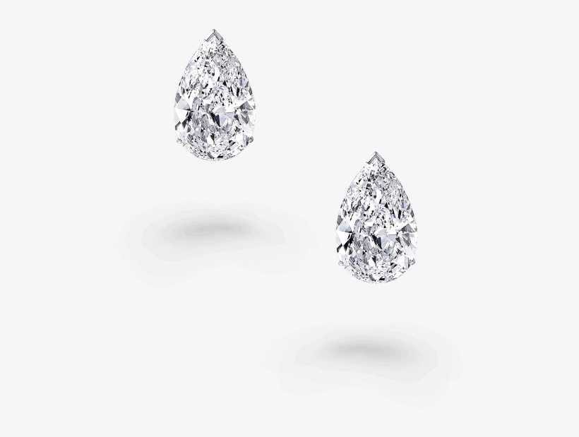 A Pair Of Classic Graff Pear Shape Diamond Stud Earrings - Platinum, transparent png download