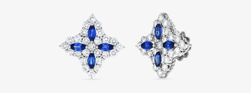 Roberto Coin Princess Flower Diamond And Gemstone Stud, transparent png download