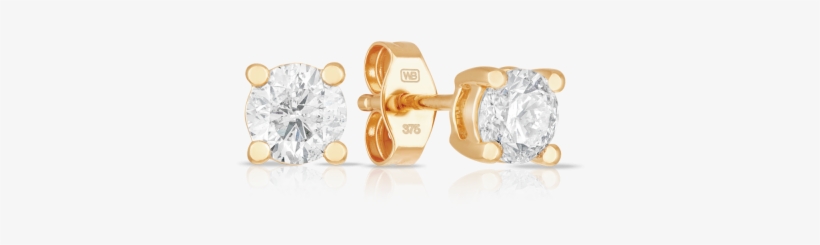 Diamond Stud Earrings Set In 9ct Yellow Gold - Jewellery, transparent png download