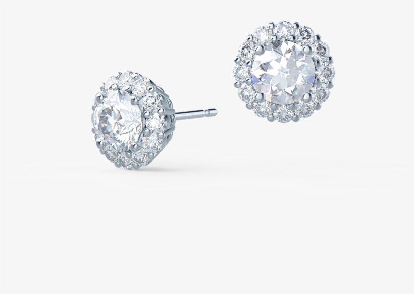 Heavenly Single Halo Studs By Ada Diamonds - Brilliant, transparent png download