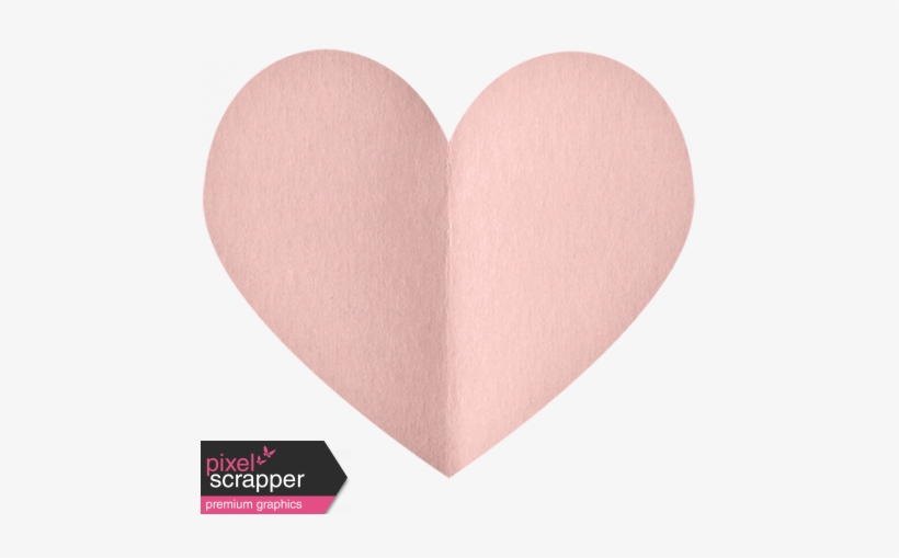Folded Heart Soft Pink - Digital Scrapbooking, transparent png download