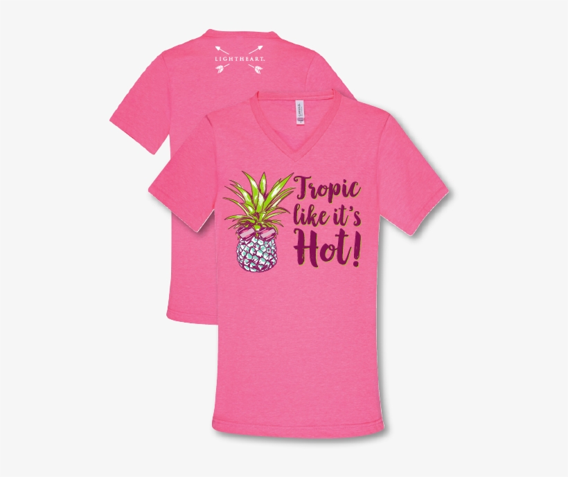 Light Heart Tropic Like It's Hot V-neck - Heart, transparent png download