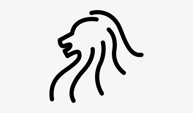 Lion Head Side View Outline Vector - Lion, transparent png download