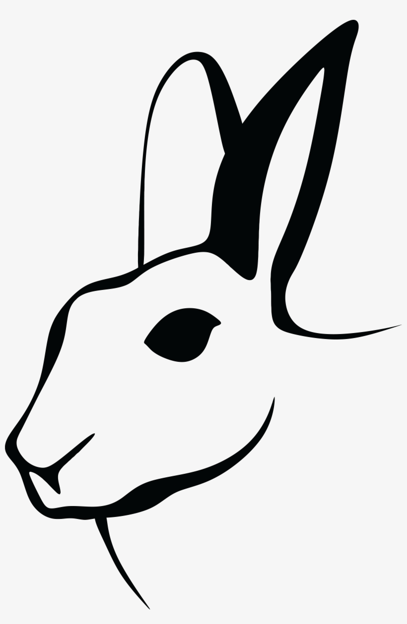 Free Clipart Of A Black And White Rabbit Head - 5'x7'area Rug, transparent png download