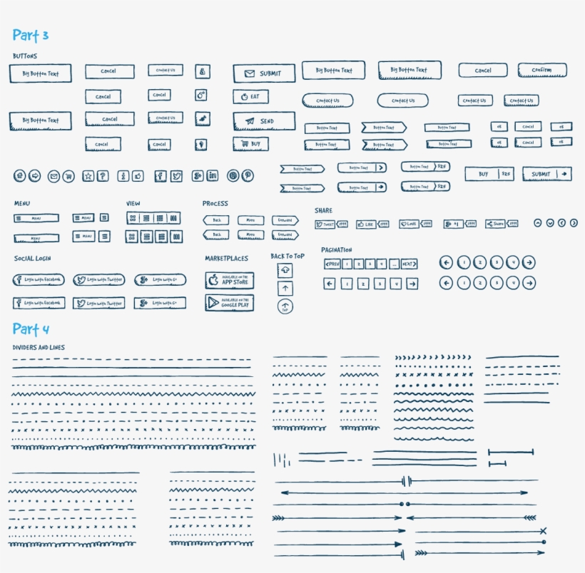 Jolly Ui Hand-drawn Ui Kit Preview - Jolly Ui Hand Drawn Ui, transparent png download