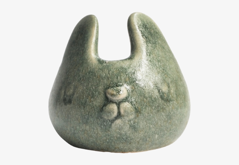 Bunny Head Planter Dark Green Speckle 10cm - Green, transparent png download