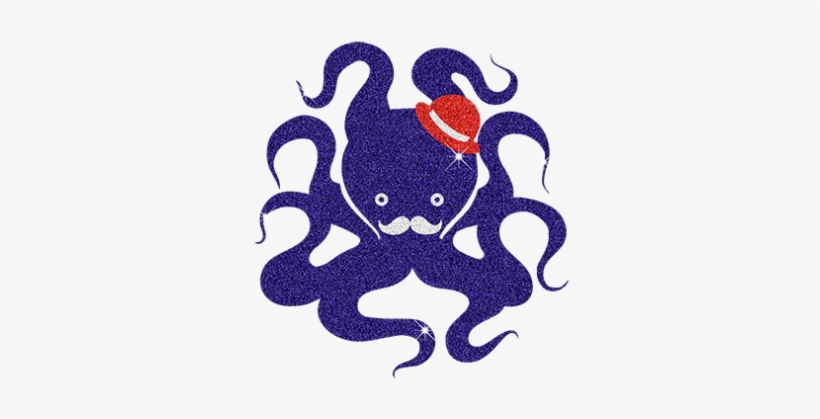 Cartoon Octopus Design With Glitter - Suabo Polyester Waterproof Fabric Shower Curtain Decorative, transparent png download
