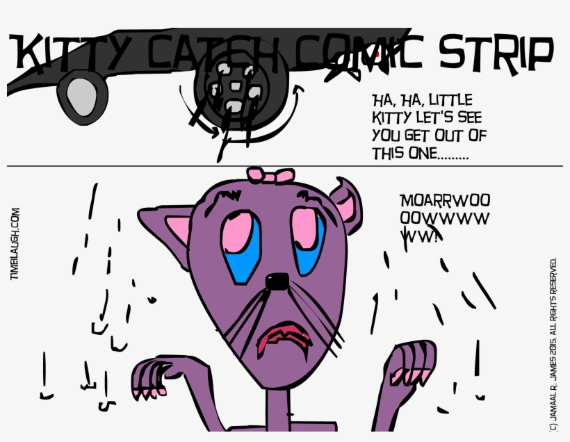 Kitty Catch Comic Strip Created By Cartoonist Jamaal - Cartoon, transparent png download