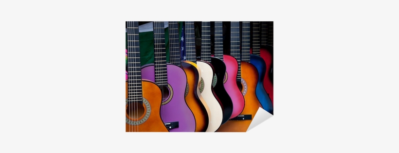 Row Of Multi-colored Mexican Guitars Pixerstick For - Guitar, transparent png download