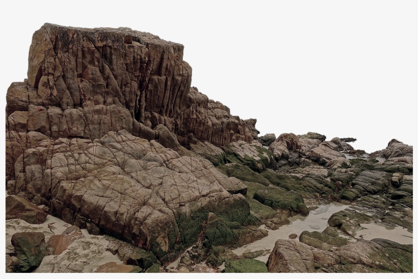 Rock, Moss, Water, Grooves, Structure, Stone, Isolated - Rock, transparent png download