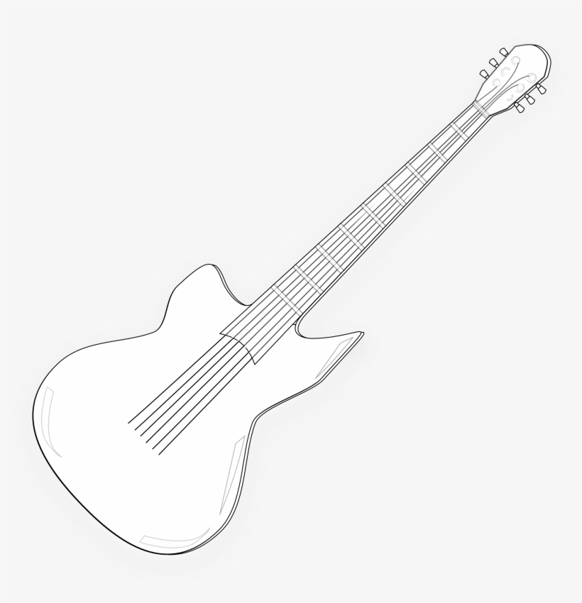 Guitar Border Clip Art Quotes - Bass Guitar, transparent png download