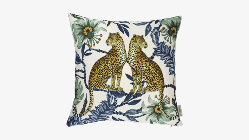 Lovebird Leopards Tanzanite Cushion Cover - Ardmore Pillows, transparent png download