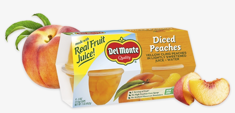 Peaches, Fruit Cup® Snacks - Delmonte Plastic Fruit Cup Diced Peaches In Light Syrup, transparent png download