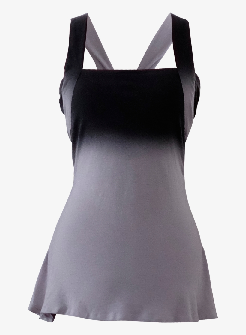 Black Gray Ombre Racer Back Tank Top - Little Black Dress, transparent png download