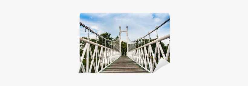 Old White Iron And Wood Hanging Bridge Wall Mural • - Self-anchored Suspension Bridge, transparent png download
