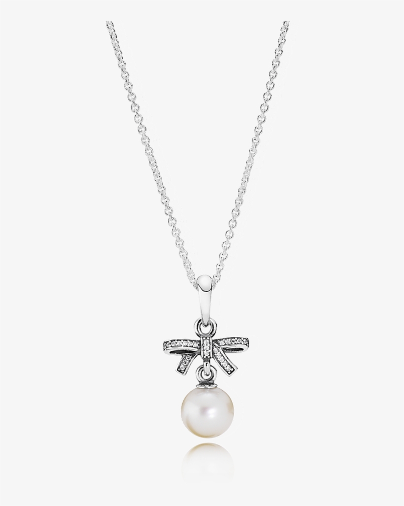 Delicate Sentiments, White Pearl & Clear Cz - Blue Sapphire Diamond Pendant Set, transparent png download