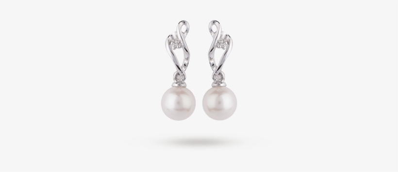 9ct White Gold Fresh Water Pearl Drop Earrings - Mug, transparent png download