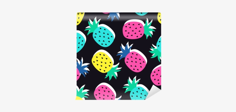 Vector Seamless Pineapple Fruit Crazy Colors Pattern - Fondos De Pantallas De Piñas, transparent png download